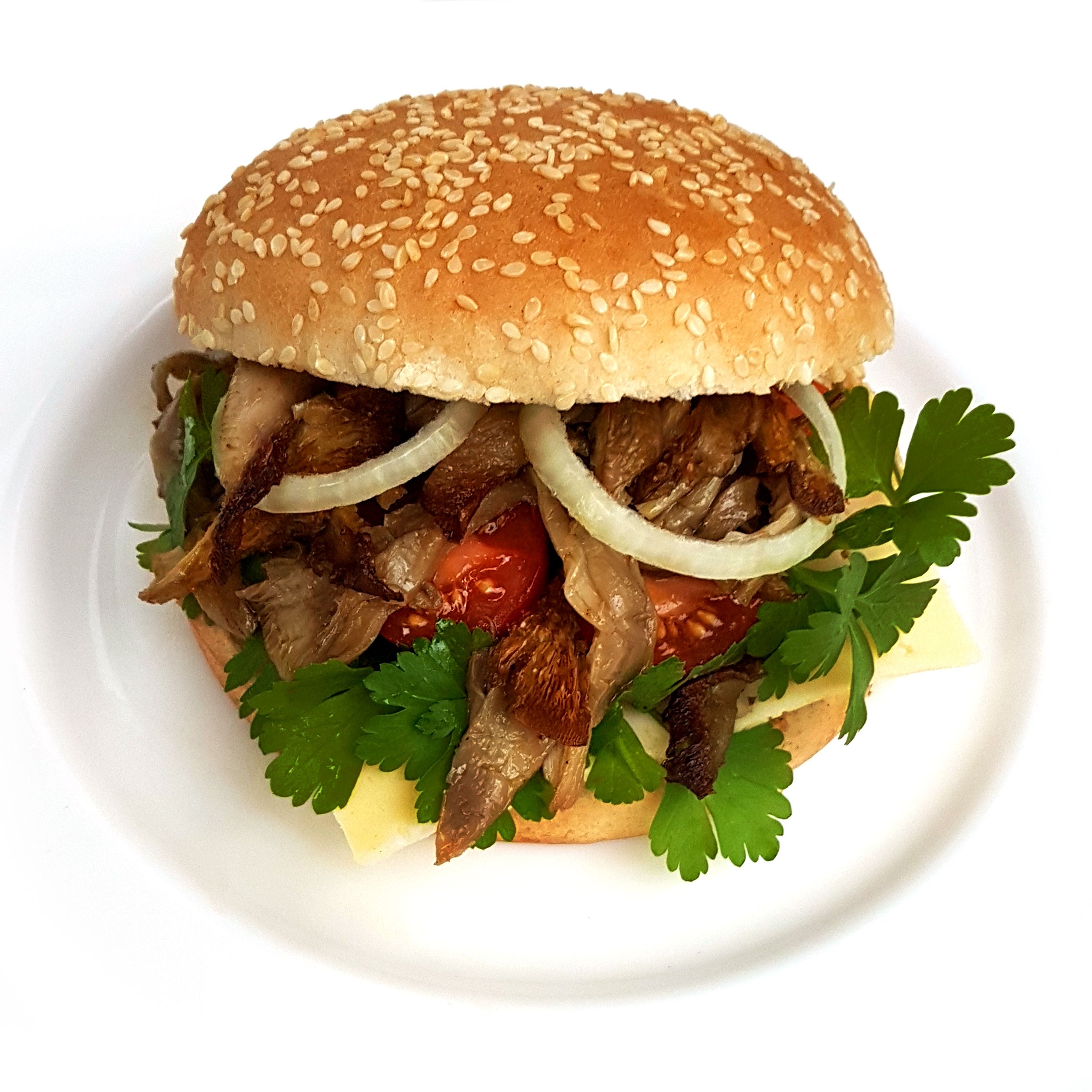Pulled Mushrooms gebackene Austernpilze im Burger