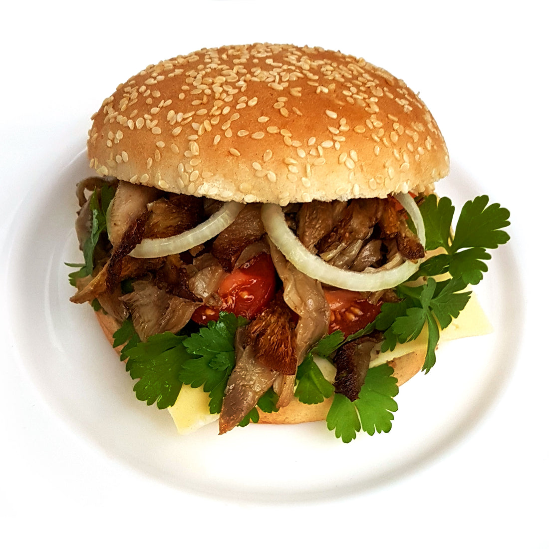 Pulled Mushrooms gebackene Austernpilze im Burger